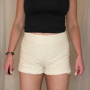 Banana Republic Cream High Waist Shorts